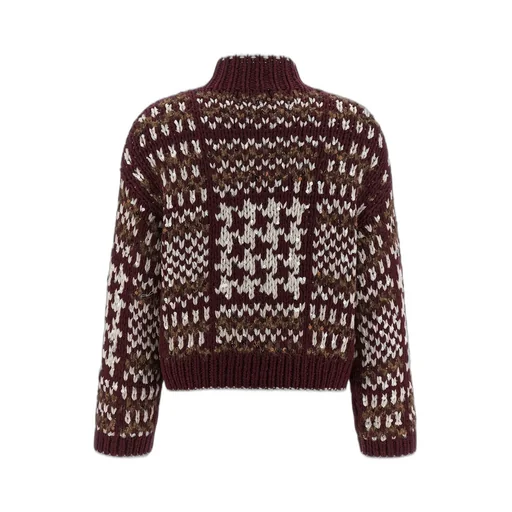 Sequin Embellished Mock Neck Sweater