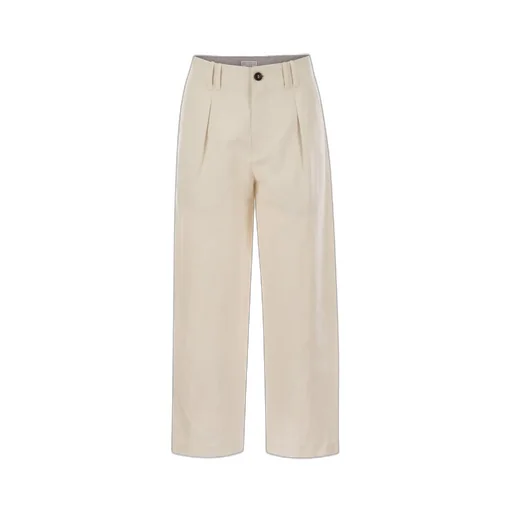 Front Pleat Straight-Leg Trousers