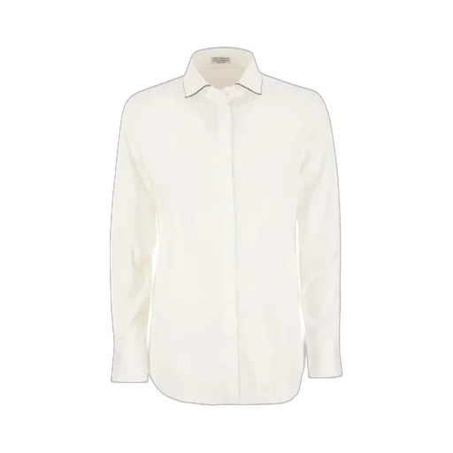 Monili Chain-Embellished Curved Hem Shirt