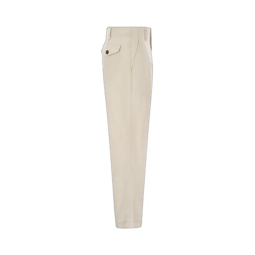 Front Pleat Straight-Leg Trousers