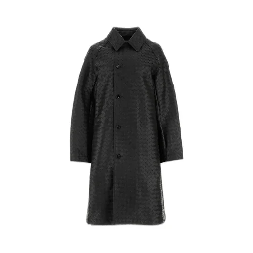 Intrecciato Leather Coat