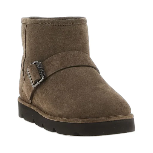Monile Detailed Buckle Strap Ankle Boots