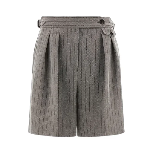 Stripe Detailed Pleated Shorts