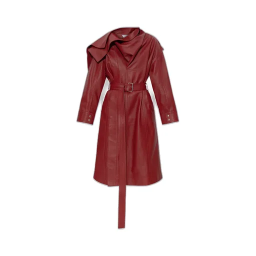 Belted Waist Leather Coat