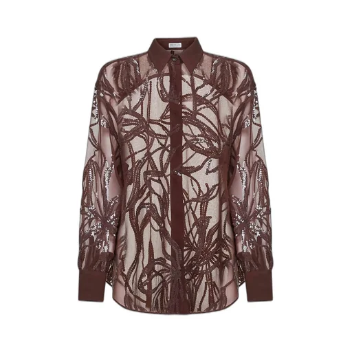 Sequin Embellished Long-Sleeved Shirt
