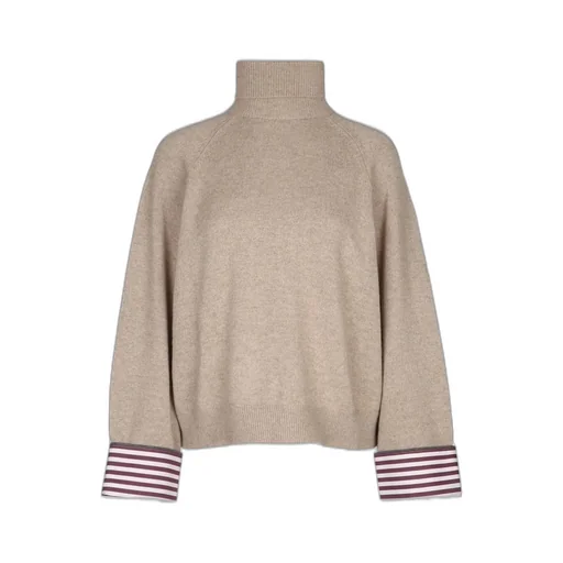 Roll Neck Stripe Detailed Sweater
