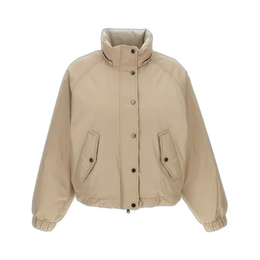 Buttoned Cropped Down Jacket