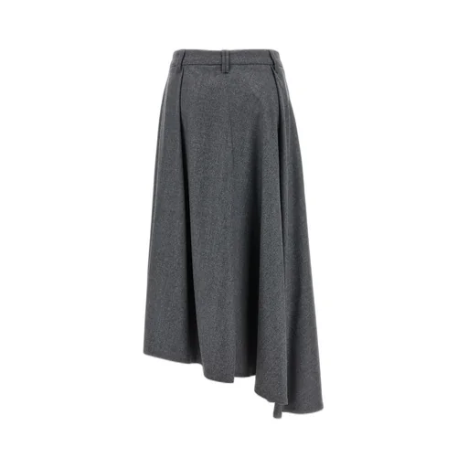 Asymmetrical Hem Midi Skirt