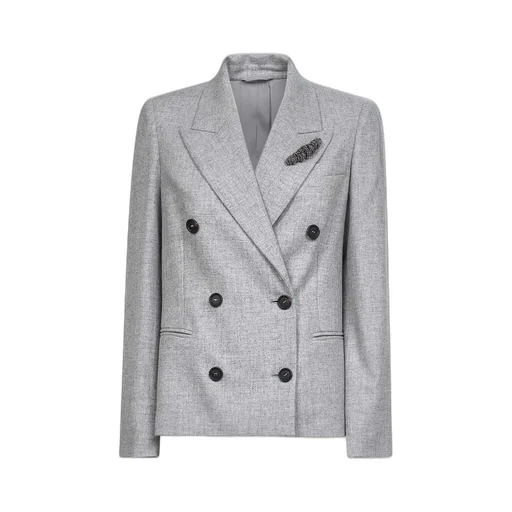 Monili Detailed Double-Breasted Blazer