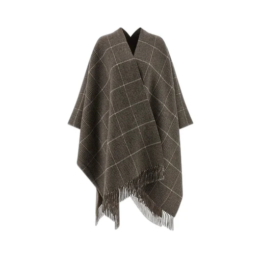 Reversible Fringed Poncho