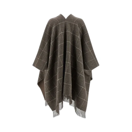 Reversible Fringed Poncho