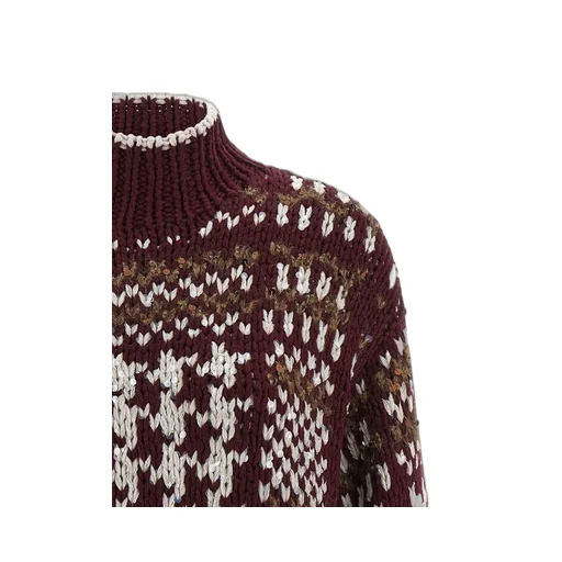 Sequin Embellished Mock Neck Sweater