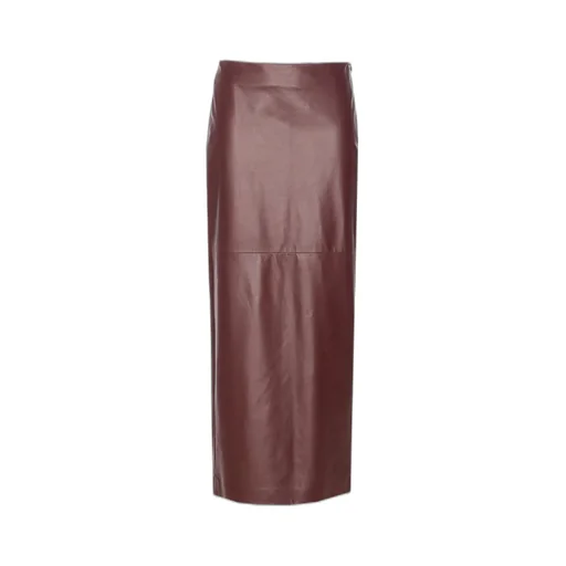 Column Long Leather Skirt