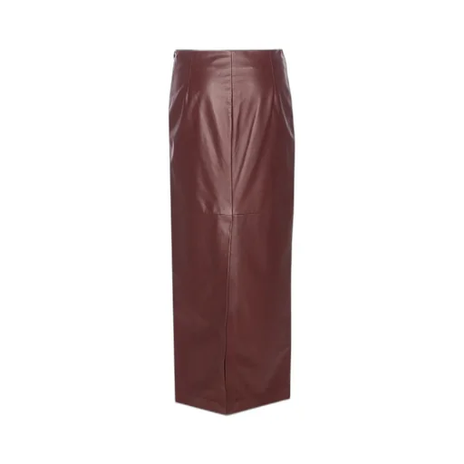 Column Long Leather Skirt