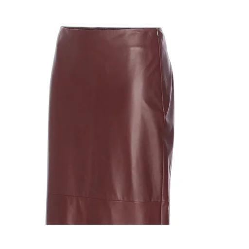 Column Long Leather Skirt