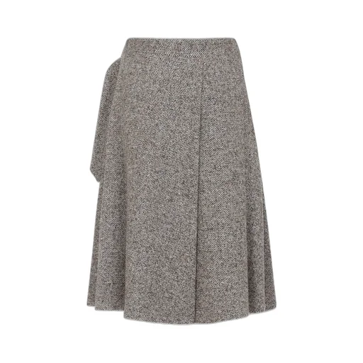 Belted Pleated Midi Skirt