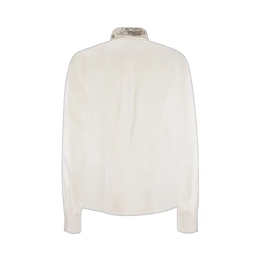 Floral Embroidered Long-Sleeved Shirt