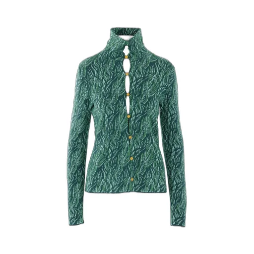 Long Sleeved Jacquard Cardigan