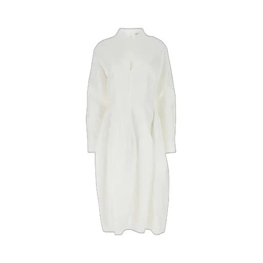Rolled-Up Sleeved Midi Dress