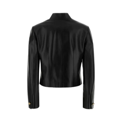 Knot Detailed Leather Blouson