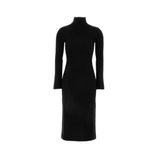 High Neck Knitted Midi Dress