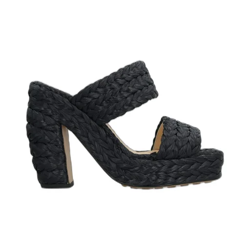 Woven Slip-On Heeled Sandals