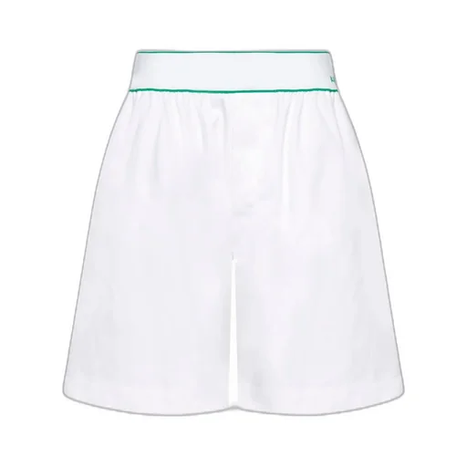Contrast Stitched Logo Embroidered Shorts
