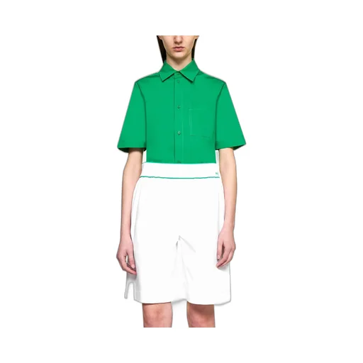 Contrast Stitched Logo Embroidered Shorts