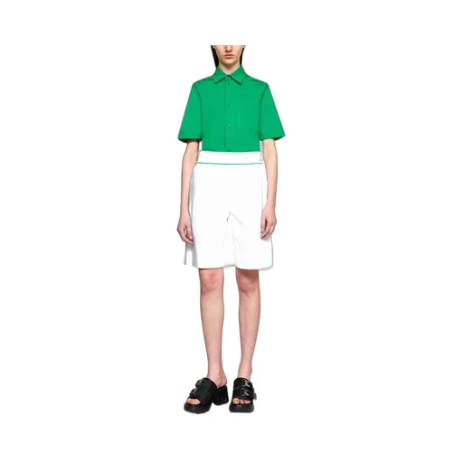Contrast Stitched Logo Embroidered Shorts