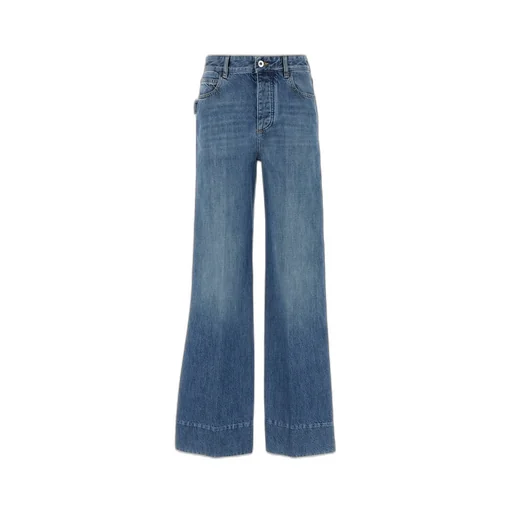 Buttoned Wide-Leg Jeans