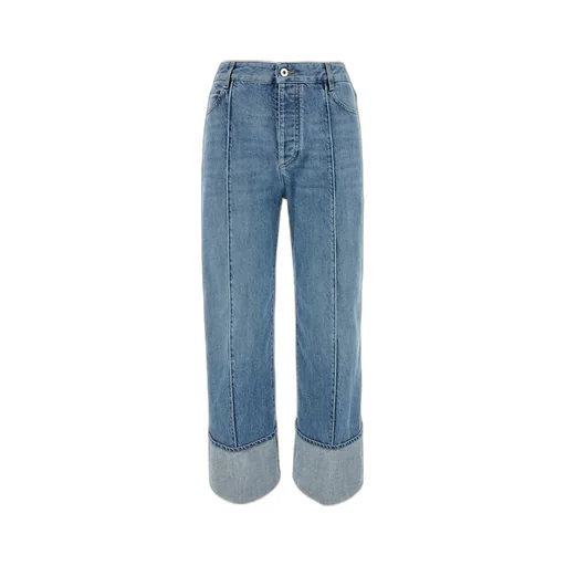 Buttoned Curved-Cut Jeans