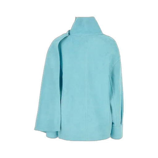 High Neck Leather Blouse