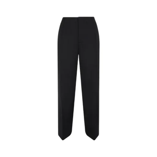 Curved Cut-Out Hem Tailored Pants