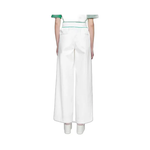 Logo Waistband Wide Leg Trousers