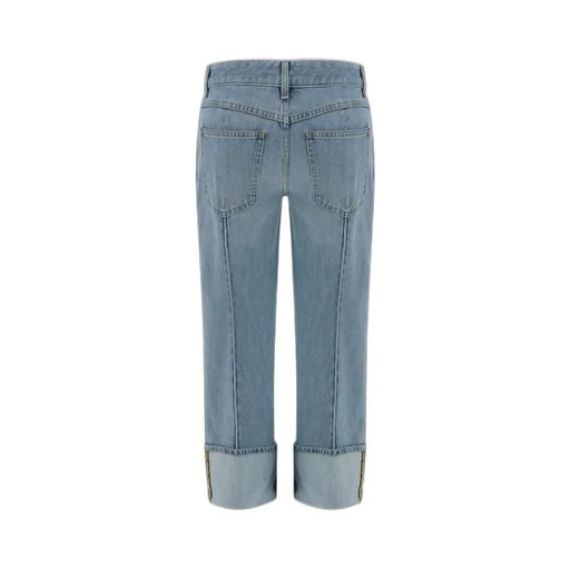 Turn-Up Hem Denim Jeans