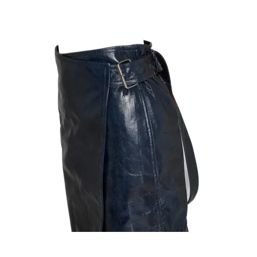 Embossed Leather Midi Skirt