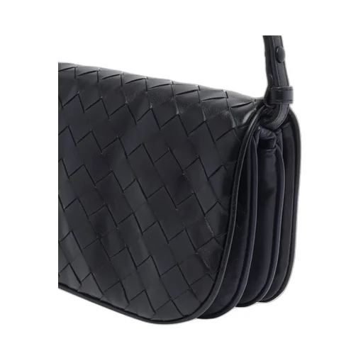 Intrecciato Foldover Top Shoulder Bag