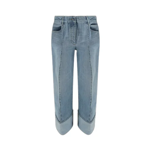 Turn-Up Hem Denim Jeans