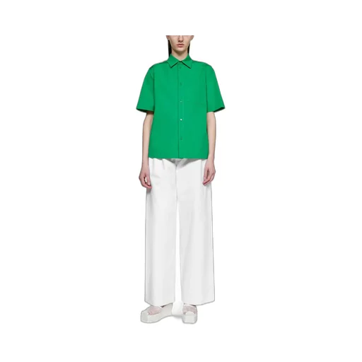 Logo Waistband Wide Leg Trousers