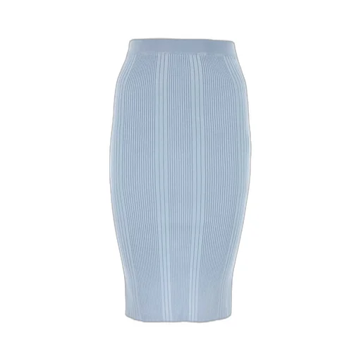 Back Slit Knitted Midi Skirt