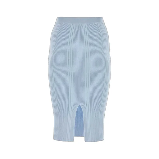 Back Slit Knitted Midi Skirt