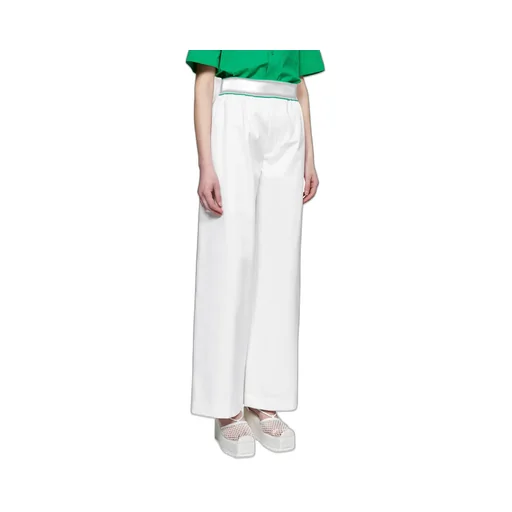 Logo Waistband Wide Leg Trousers