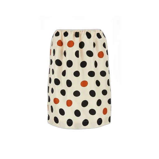 Rear Slit Polka Dot Printed Skirt