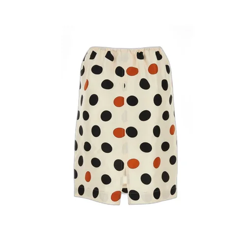 Rear Slit Polka Dot Printed Skirt