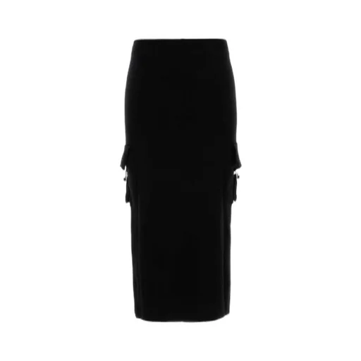 Cargo-Pocket Knitted Maxi Skirt