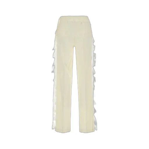 Lace-Detailed Draped Trousers
