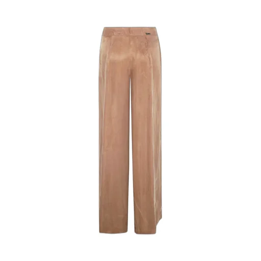 Wide-Leg Gabardine Trousers