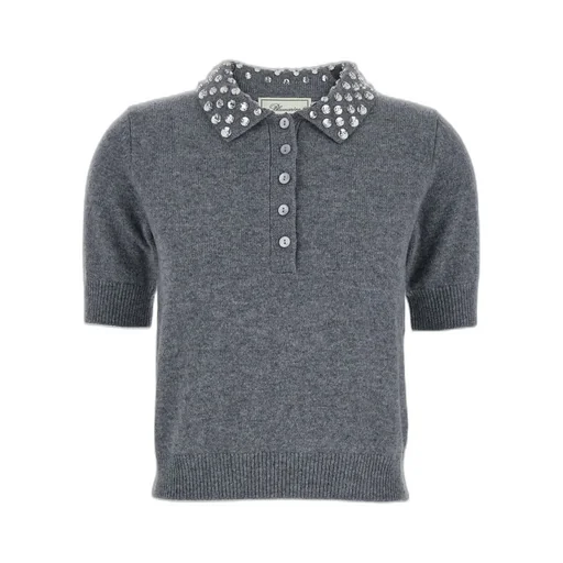 Embellished Short-Sleeved Jumper