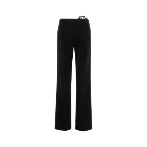 Lace-Embellished Flared Trousers