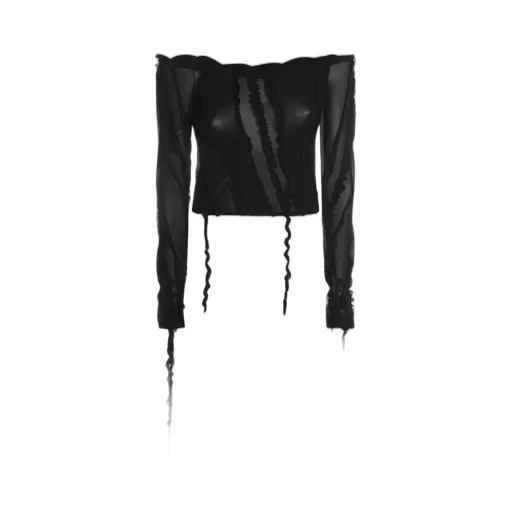 Off Shoulder Semi Sheer Top